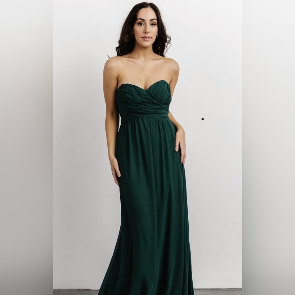 RSVP Strapless/Convertable Forest Green Dress